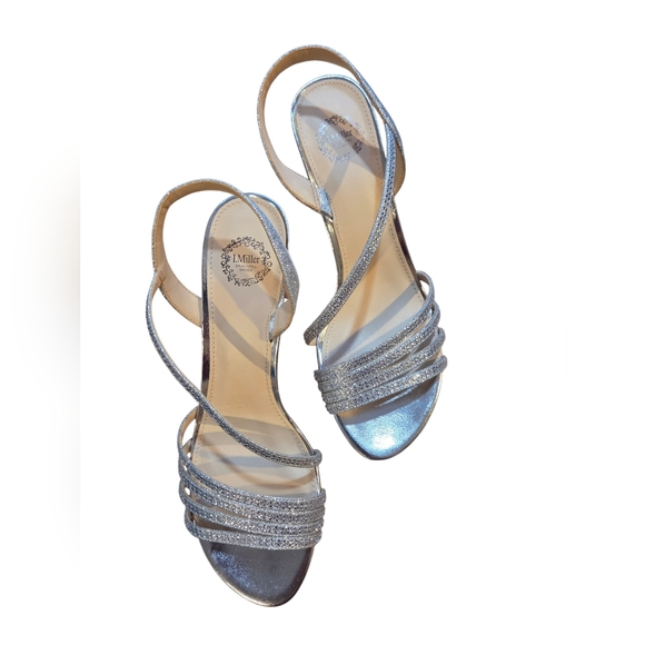 I. Miller Shoes - I. Miller - Elegant Silver Glitter Strappy 3" High-Heel Sandals for Women